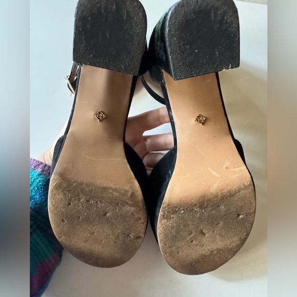 Nanette Lepore Viola Black Velvet Floral Platform Heels - Picture 11 of 15